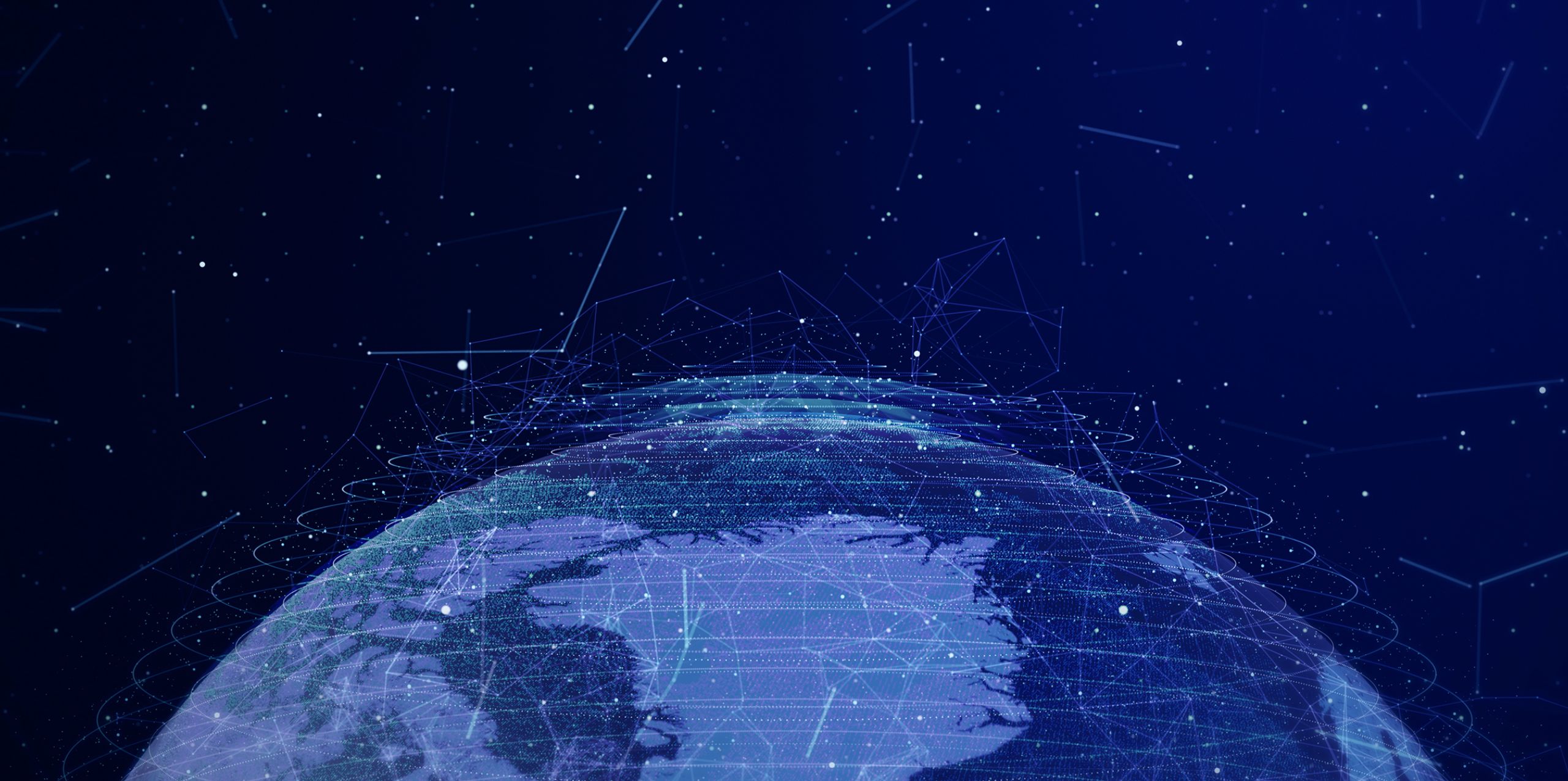 Globo terrestre attraversato da connessioni digitali