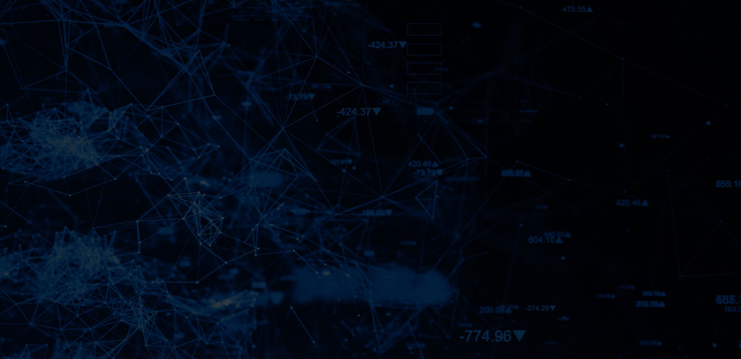 Rete di dati digitali su sfondo blu, simbolo dell'area Tecnologia